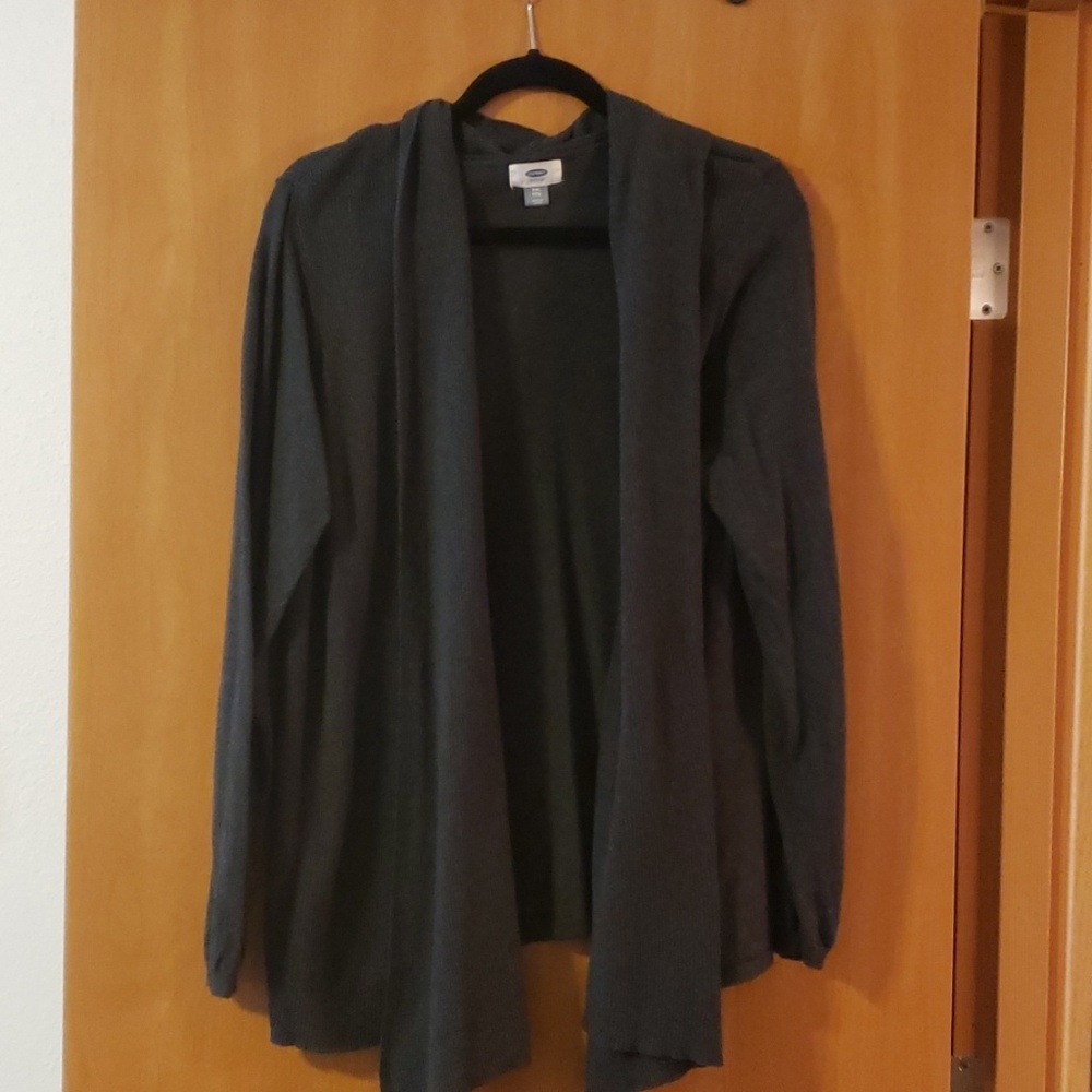 Charcoal Gray open front Cardigan